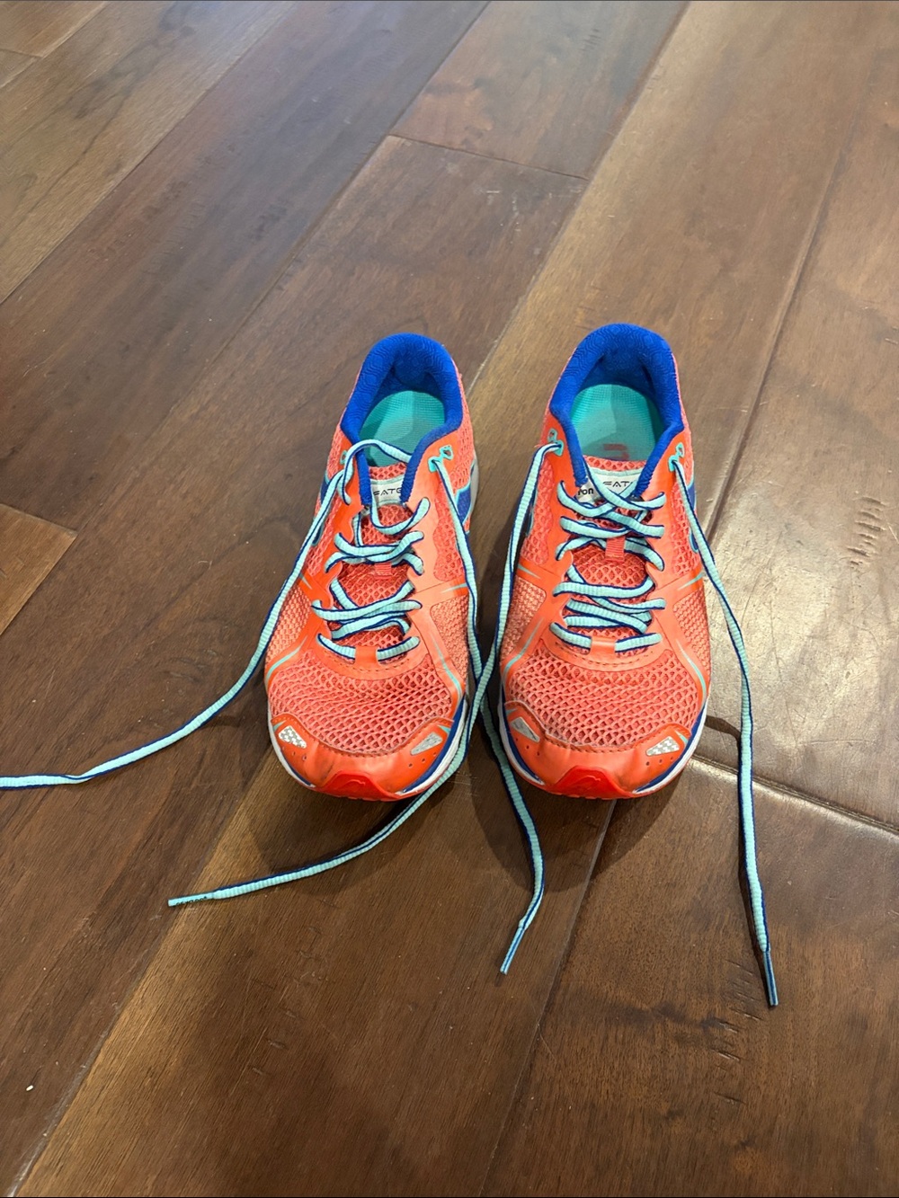 Newton Kids Orange Sneakers with Blue Accents